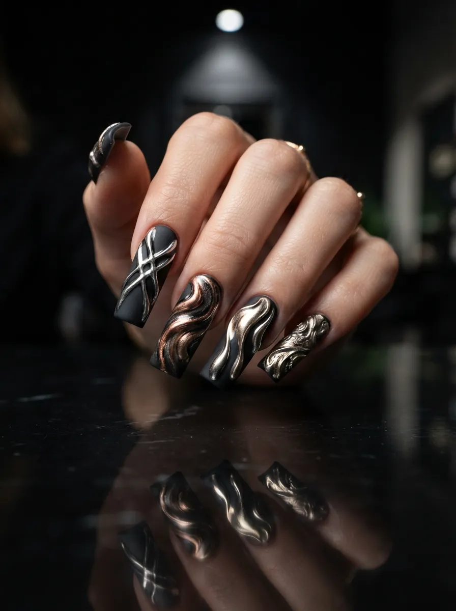 Swirling Metallic Design