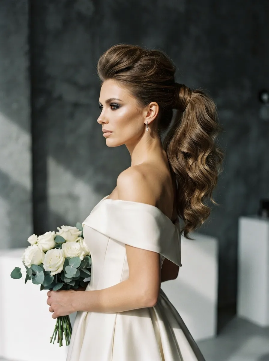 Teased Voluminous Ponytail