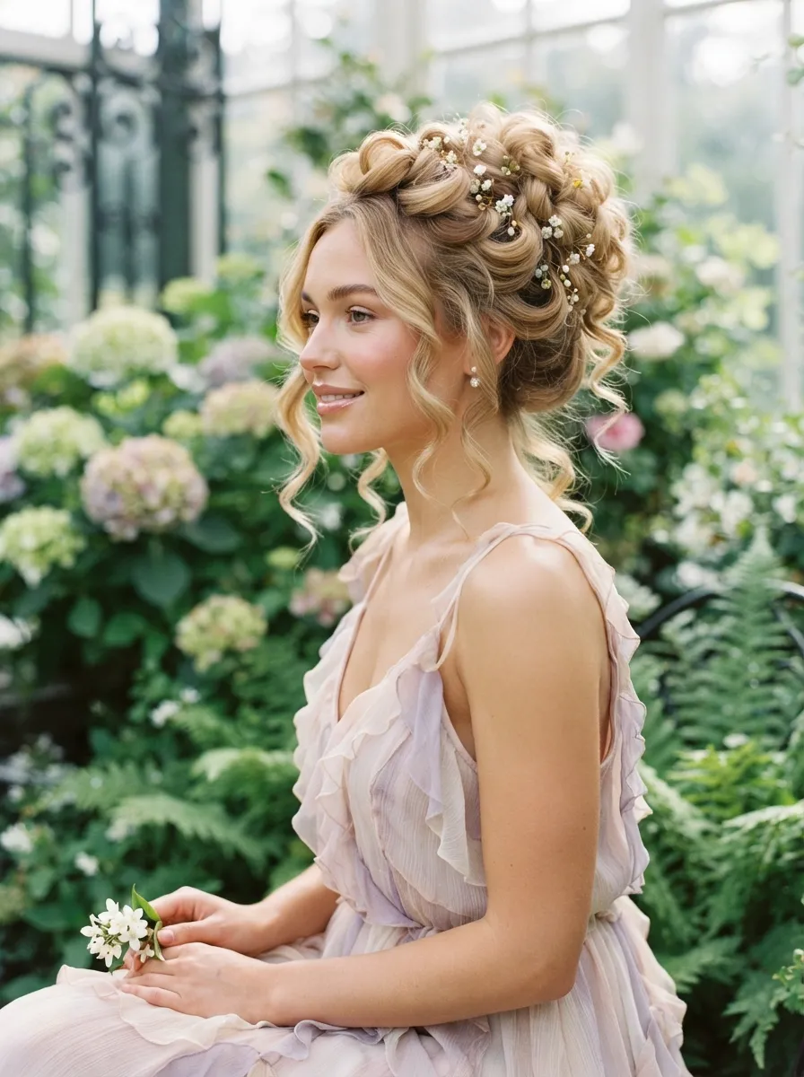 Whimsical Curl Updo