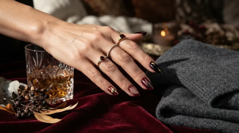 22 Wine Nails Ideas for Deep Glossy Winter Nail Looks