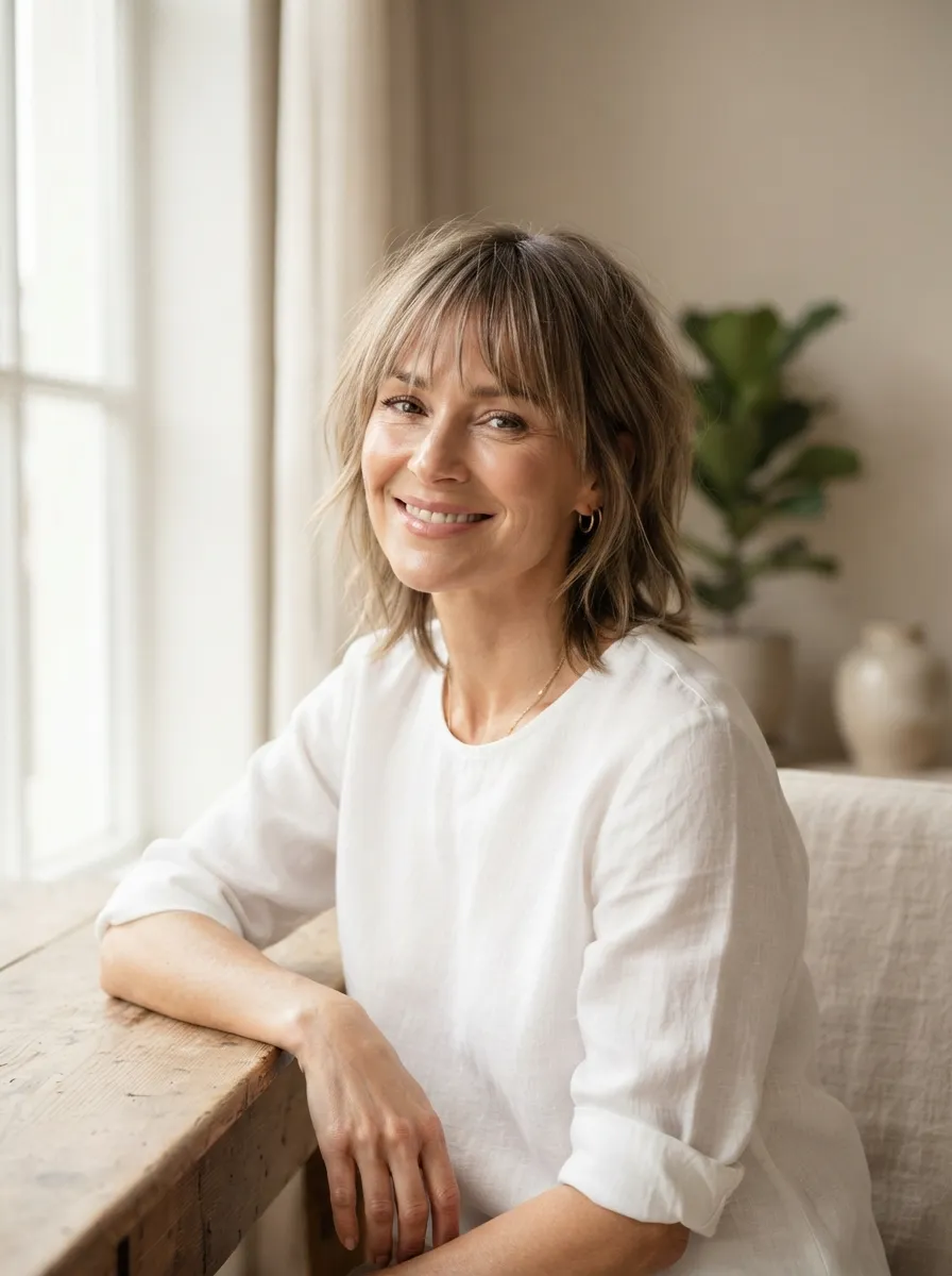 Wispy Bangs Shag Bob